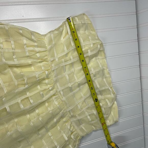 Ya Los Angeles Women's Yellow Off The Shoulder Back Zipper Flare Dress Size L - Picture 2 of 10